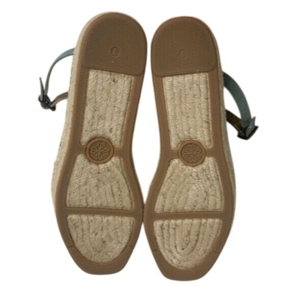 Cynthia Vincent Espadrille Platform Sandals Mint Green Suede - Picture 5 of 6